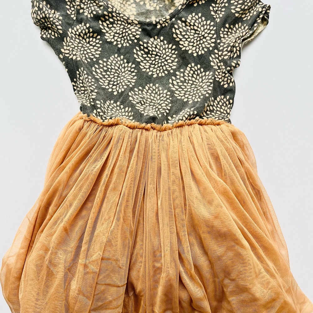 Taylor Joelle size 7 Black and Burnt Orange Patterned Dress